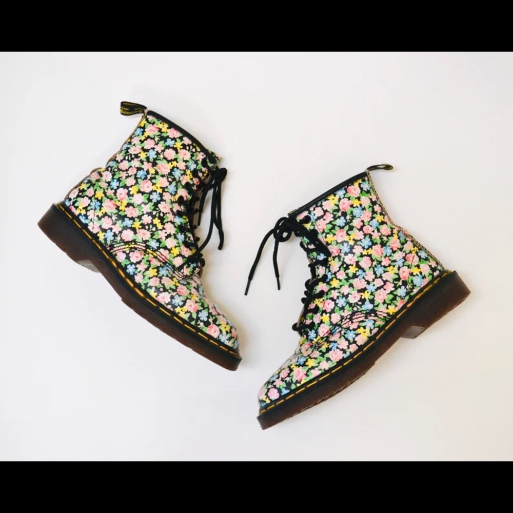 RARE Vintage 90s Dr Martens Floral Boots - Made in England